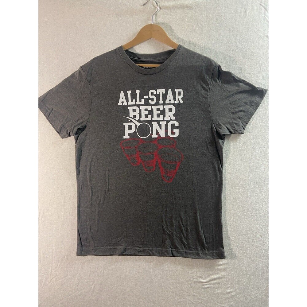 Old Navy T-Shirt Mens Large Gray All Star Beer Pong Graphic Funny